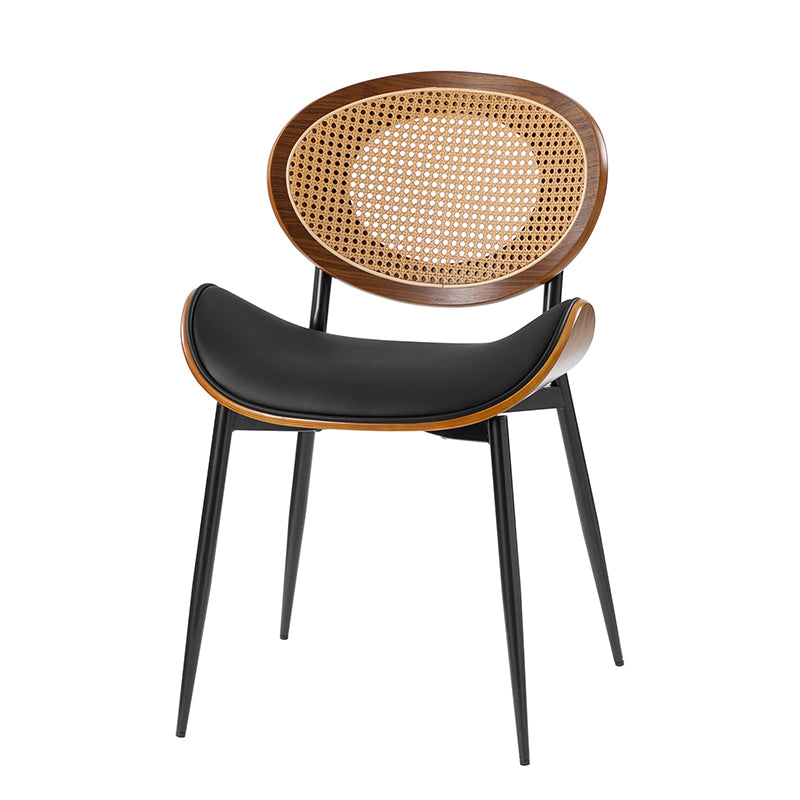 Flora Chaise de salle à manger avec dossier en bois courbé et coussin Ensemble de 2