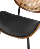 Flora Chaise de salle à manger avec dossier en bois courbé et coussin Ensemble de 2