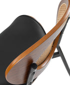 Flora Chaise de salle à manger avec dossier en bois courbé et coussin Ensemble de 2