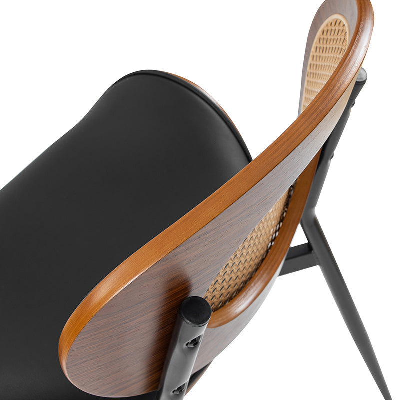 Flora Chaise de salle à manger avec dossier en bois courbé et coussin Ensemble de 2