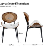 Flora Chaise de salle à manger avec dossier en bois courbé et coussin Ensemble de 2