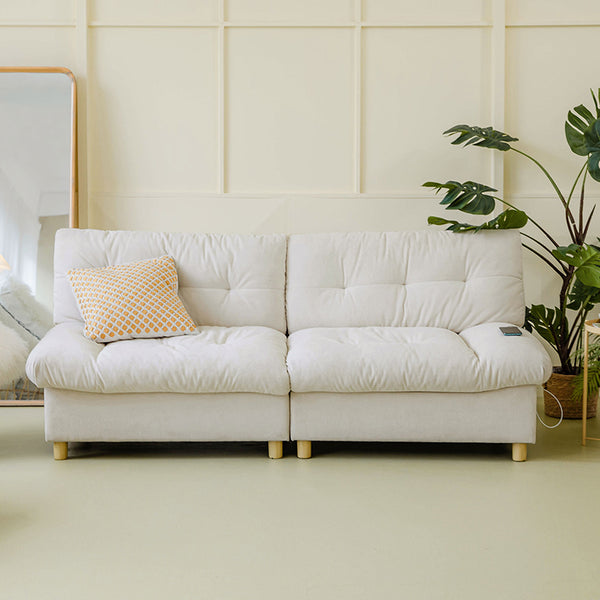 Hilario Loveseat avec ports USB-C, rangement et design touffeté