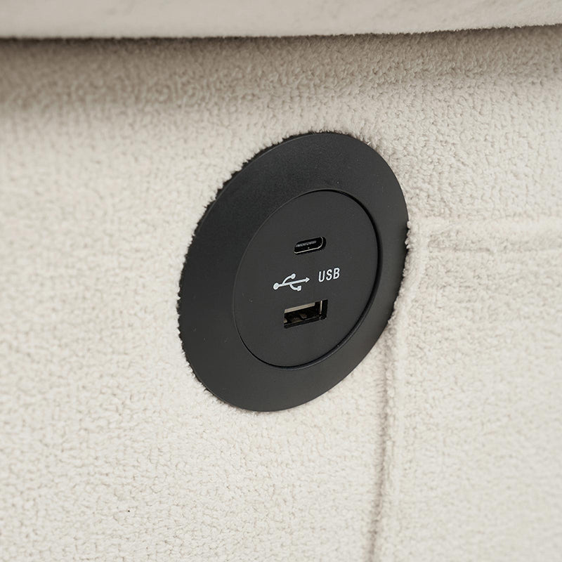 Hilario Loveseat avec ports USB-C, rangement et design touffeté