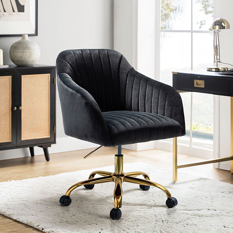 Chaise de bureau en velours brillant