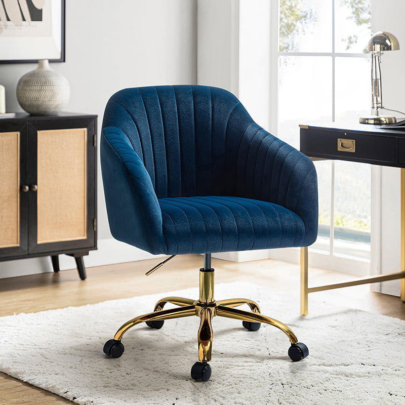 Chaise de bureau en velours brillant