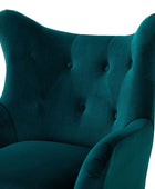 Fauteuil Isabelle Wingback en velours avec confort rembourré et pieds en métal doré élégants