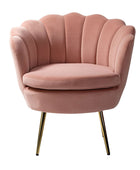 Chaise baril festonnée Evelia en velours