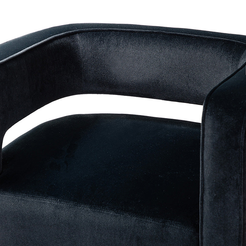 Fauteuil Baril Velours Agata avec Dossier Ouvert