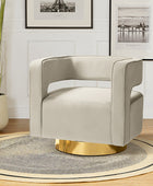 Fauteuil Baril Velours Agata avec Dossier Ouvert