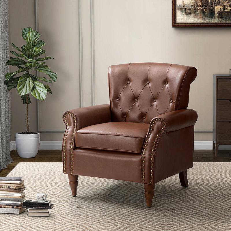 Deniz Vegan Leather Armchair - Hulala Home