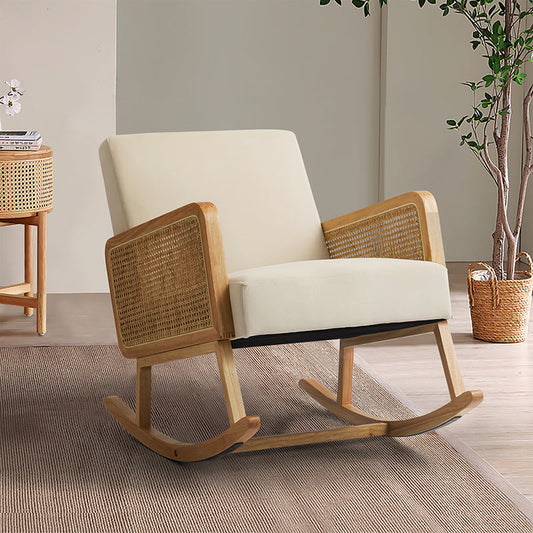 Chadin à bascule en velours yamat avec des bras de canne