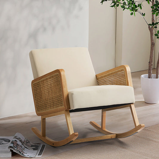 Chadin à bascule en velours yamat avec des bras de canne