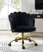 Chaise de Bureau en Velours avec Dossier Bas Réglable