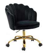 Chaise de Bureau en Velours avec Dossier Bas Réglable