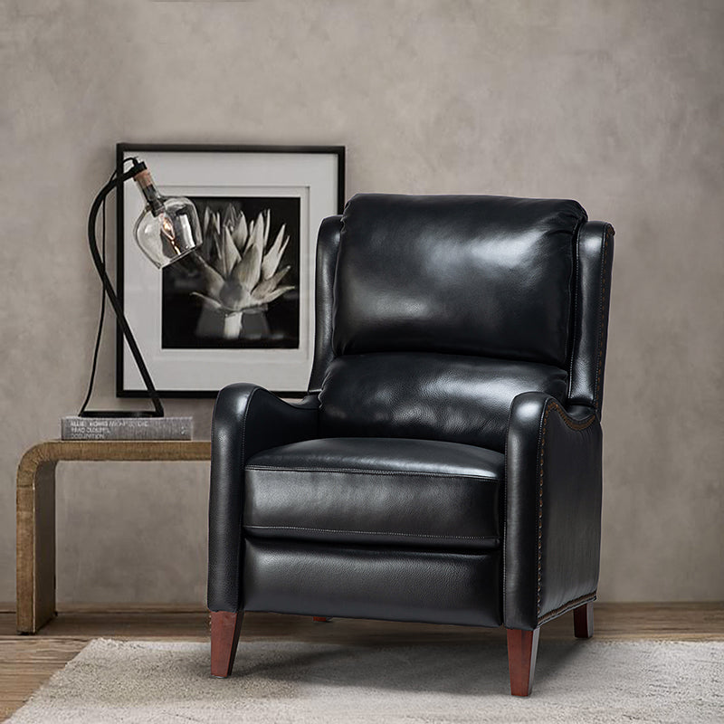 Fauteuil Relax en Cuir Véritable Deliat avec Repose-pieds